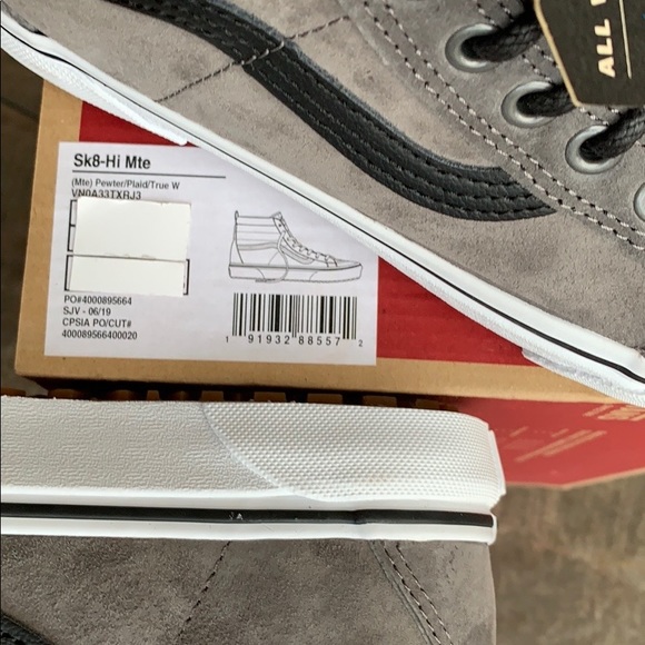 • VANS SK8-Hi Mte Pewter/Plaid/True White WMNS - Picture 12 of 16